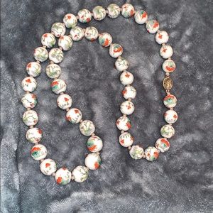Antique Chinese Porcelain Bead Necklace